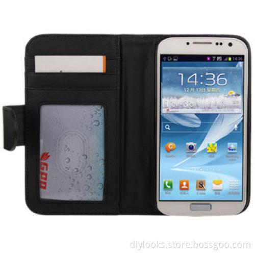 Horizontal Flip Leather Case with Credit Card Slots and Holder for Samsung Galaxy S IV/i9500 (Black)